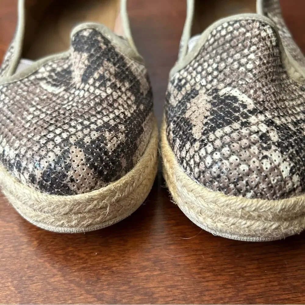 Clarks Azella Major Espadrille Slip-On Loafers, Faux Python Snakeskin, Size 9